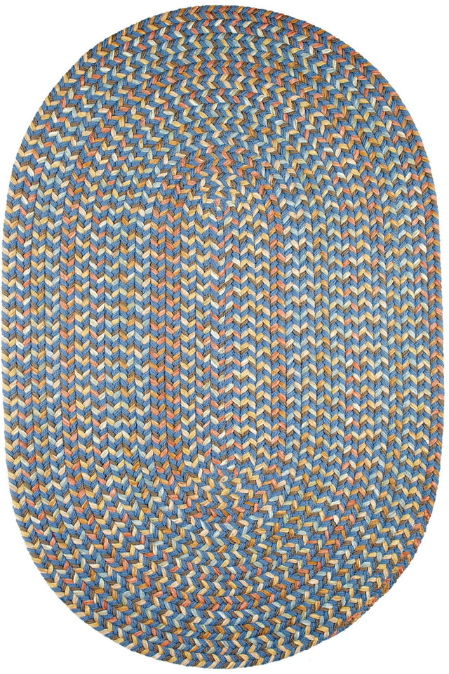 Rhody Rug Cypress CY97 Marina Blue Braided Rug - Oval
