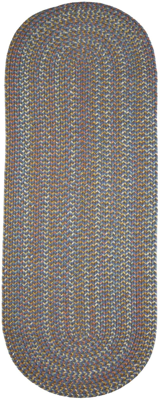 Rhody Rug Cypress CY97 Marina Blue Braided Rug - Runner