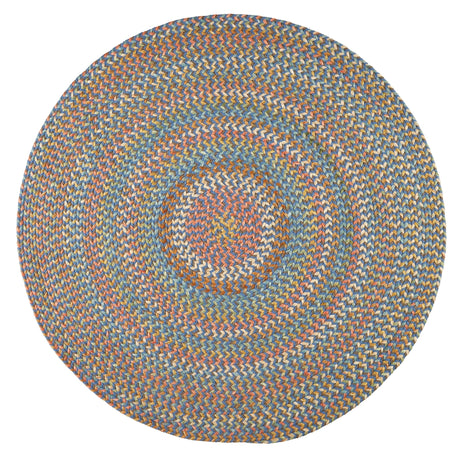 Rhody Rug Cypress CY97 Marina Blue Braided Rug - Round