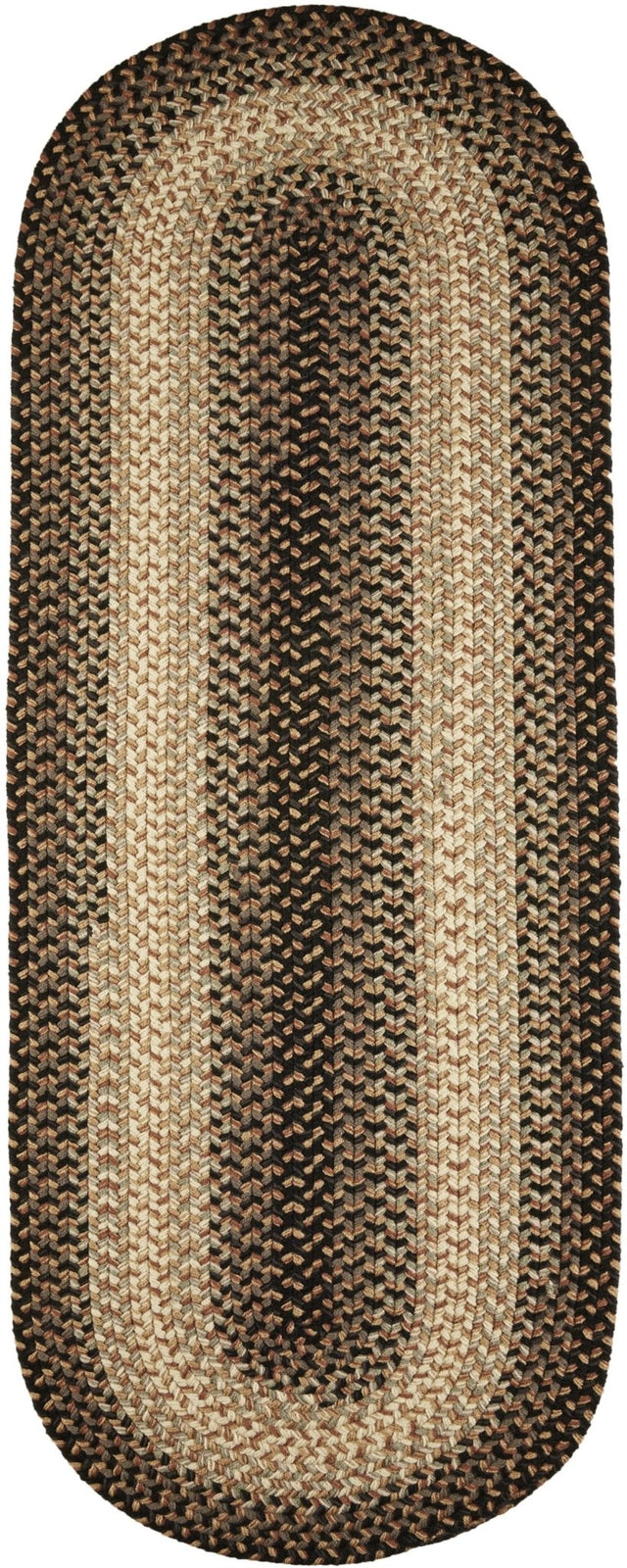 Rhody Rug Easy Living EL83 Charcoal Braided Rug - Runner