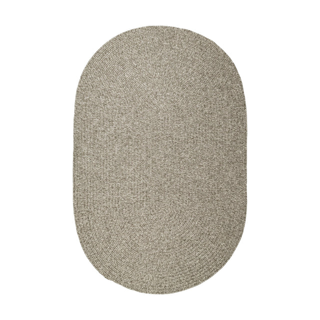 Rhody Rug Elegance EG32 Warm Gray Braided Rug - Oval