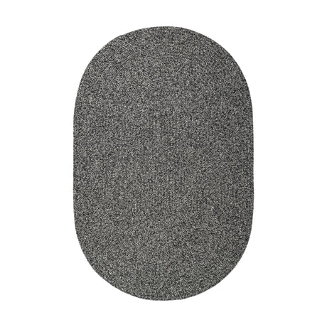 Rhody Rug Elegance EG82 Frosty Black Braided Rug - Oval