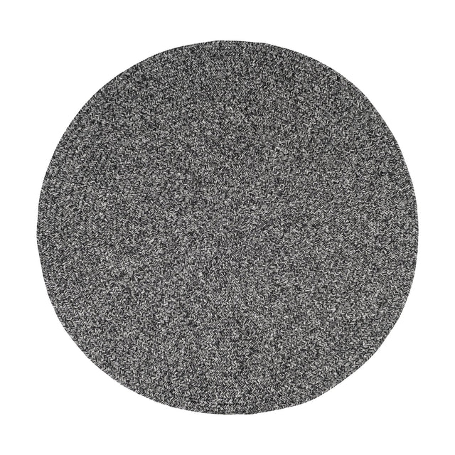 Rhody Rug Elegance EG82 Frosty Black Braided Rug - Round