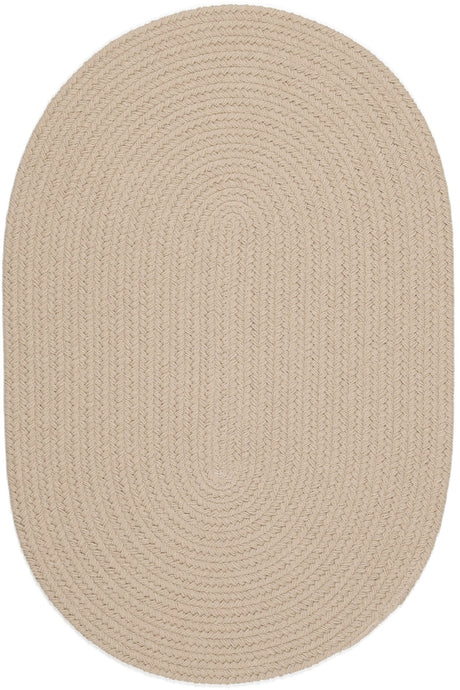Rhody Rug Happy Braids HB03 Solid SandBeige Braided Rug - Oval