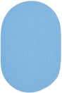 Rhody Rug Happy Braids HB07 Solid Aqua Blue Braided Rug - Oval