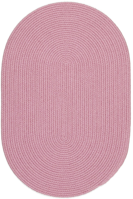 Rhody Rug Happy Braids HB08 Solid Pink Braided Rug - Oval