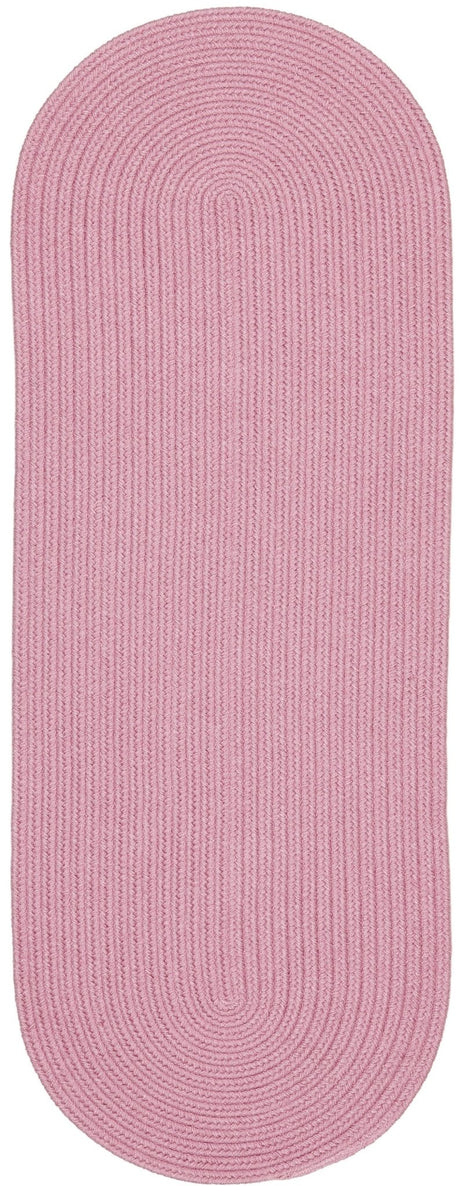 Rhody Rug Happy Braids HB08 Solid Pink Braided Rug - Runner