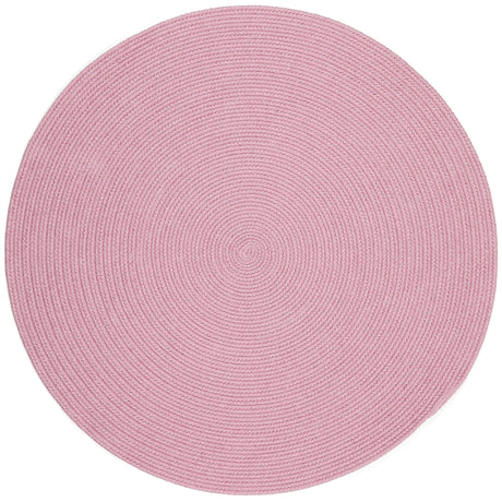 Rhody Rug Happy Braids HB08 Solid Pink Braided Rug - Round