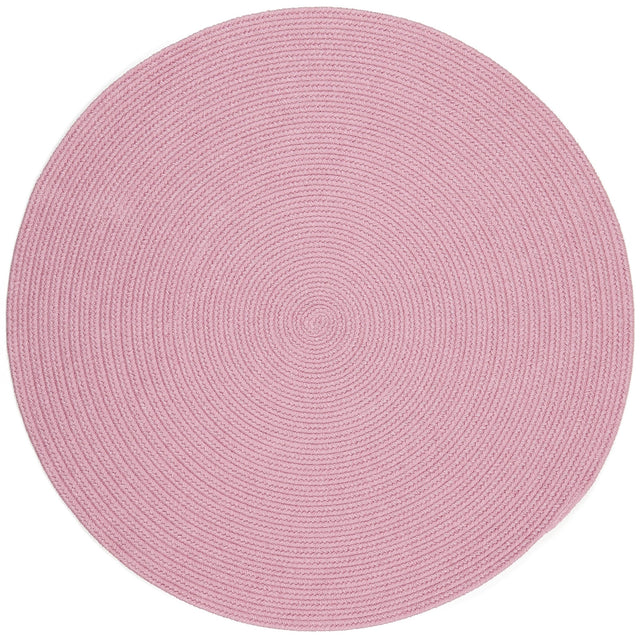 Rhody Rug Happy Braids HB08 Solid Pink Braided Rug - Round