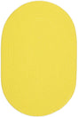Rhody Rug Happy Braids HB14 Solid Yellow Braided Rug - Oval