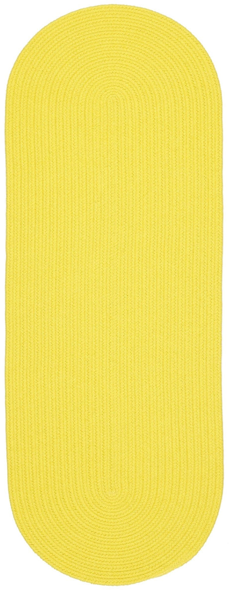 Rhody Rug Happy Braids HB14 Solid Yellow Braided Rug - Runner
