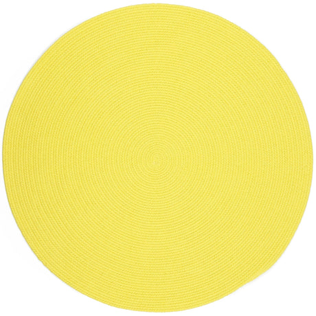 Rhody Rug Happy Braids HB14 Solid Yellow Braided Rug - Round
