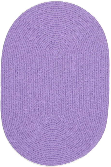 Rhody Rug Happy Braids HB15 Solid Violet Braided Rug - Oval