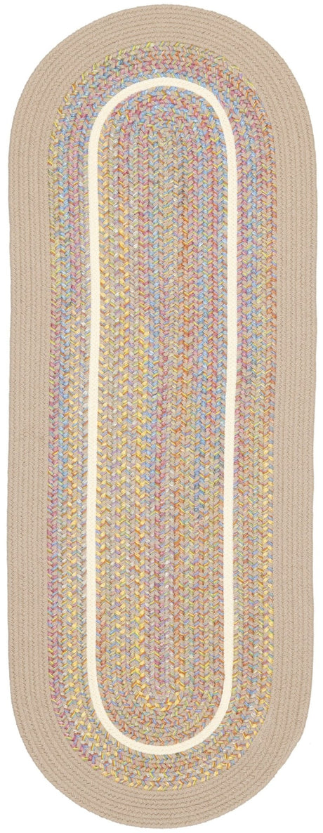 Rhody Rug Kids' Isle KI03 SandBeige Braided Rug - Runner