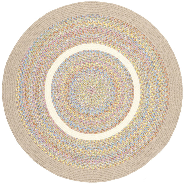 Rhody Rug Kids' Isle KI03 SandBeige Braided Rug - Round