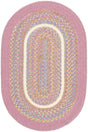 Rhody Rug Kids' Isle KI08 Pink Braided Rug - Oval