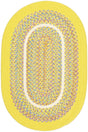 Rhody Rug Kids' Isle KI14 Yellow Braided Rug - Oval