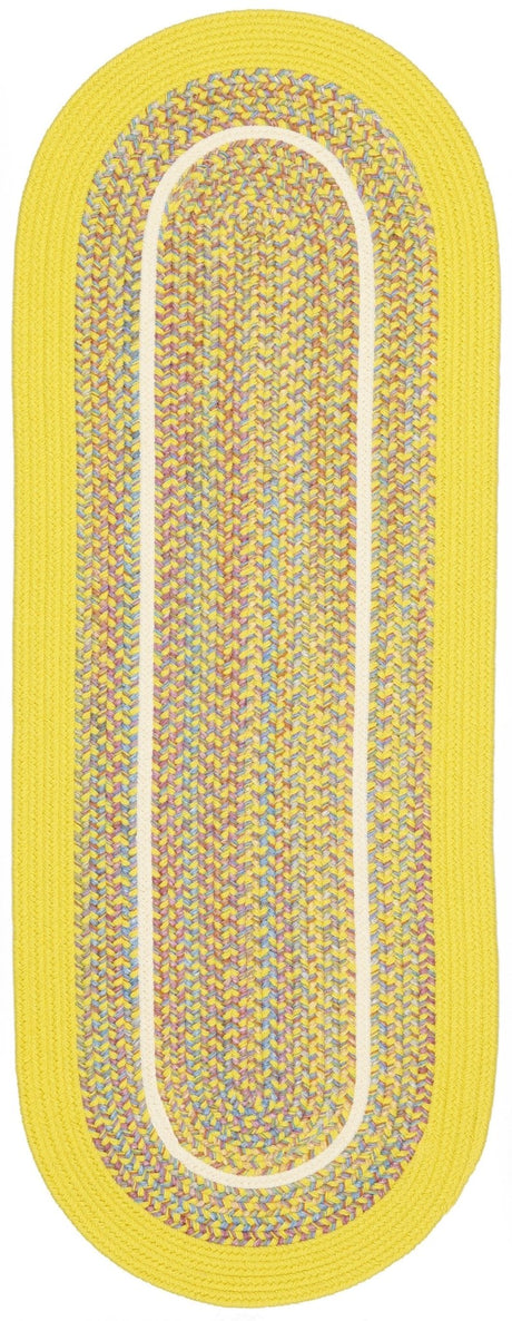 Rhody Rug Kids' Isle KI14 Yellow Braided Rug - Runner