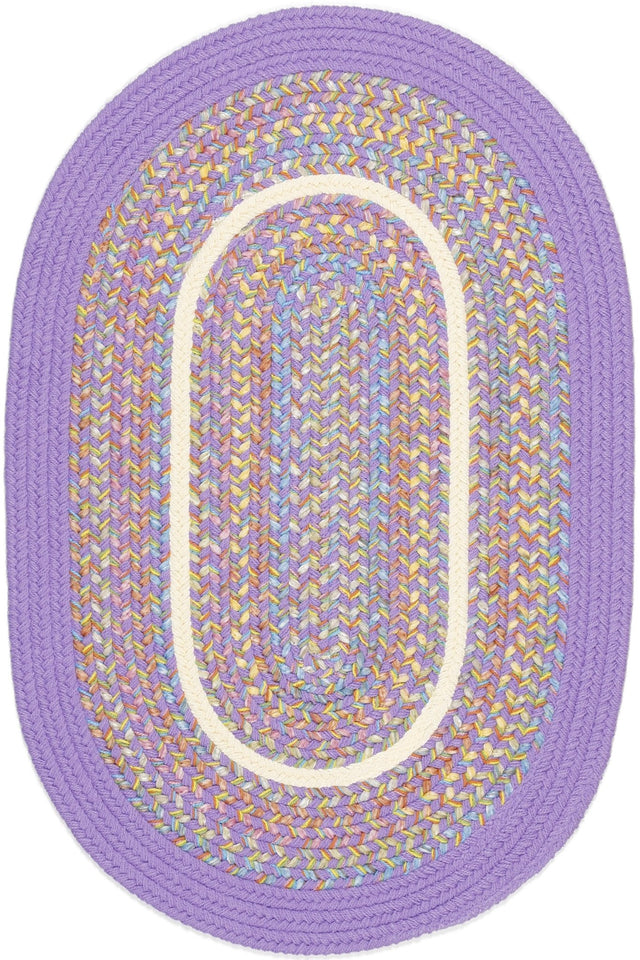 Rhody Rug Kids' Isle KI15 Violet Braided Rug - Oval