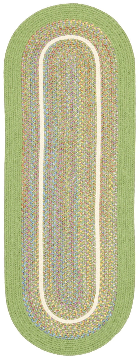 Rhody Rug Kids' Isle KI44 Lime Braided Rug - Runner