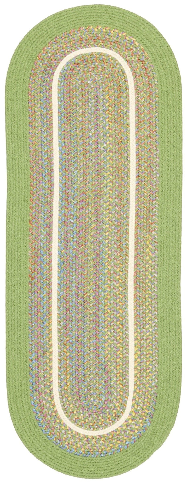 Rhody Rug Kids' Isle KI44 Lime Braided Rug - Runner