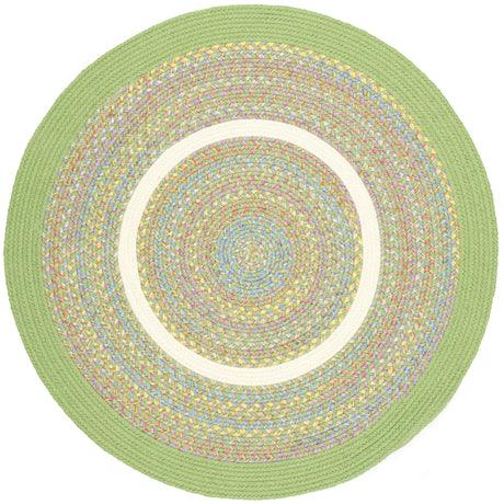 Rhody Rug Kids' Isle KI44 Lime Braided Rug - Round