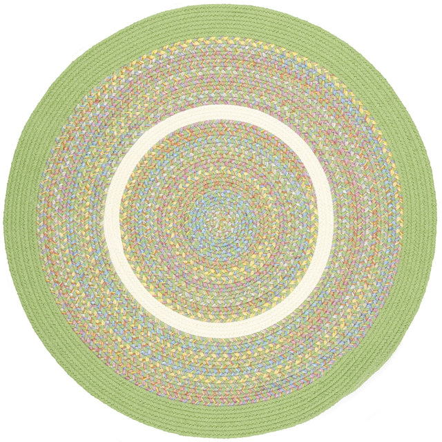 Rhody Rug Kids' Isle KI44 Lime Braided Rug - Round