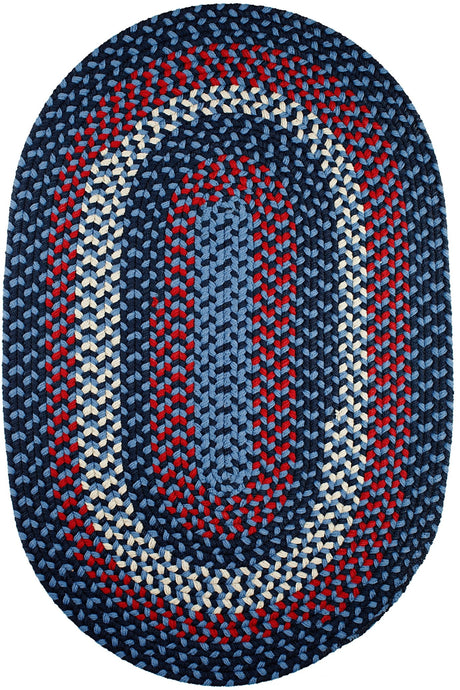 Rhody Rug Manhattan MA14 Evening Sky Braided Rug - Oval