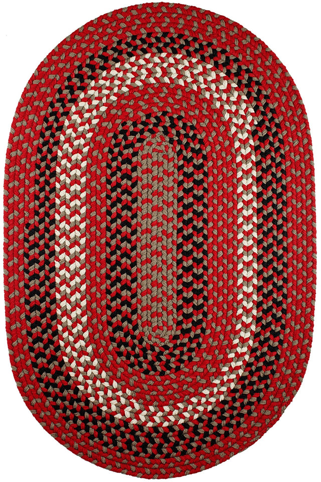 Rhody Rug Manhattan MA44 Red Brick Braided Rug - Oval