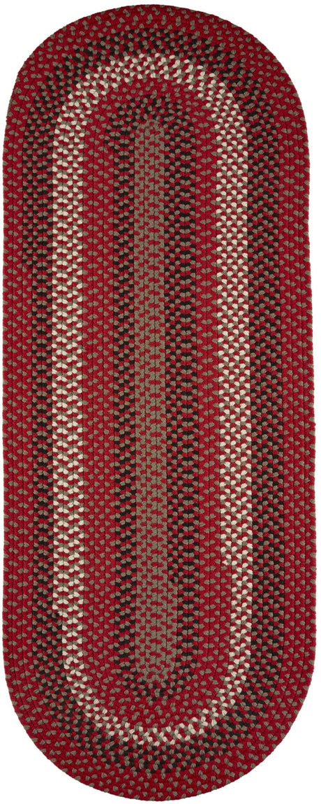 Rhody Rug Manhattan MA44 Red Brick Braided Rug - Runner