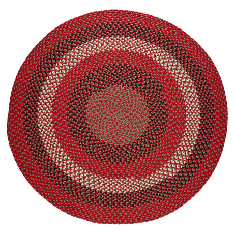 Rhody Rug Manhattan MA44 Red Brick Braided Rug - Round