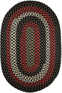 Rhody Rug Manhattan MA84 Black Satin Braided Rug - Oval