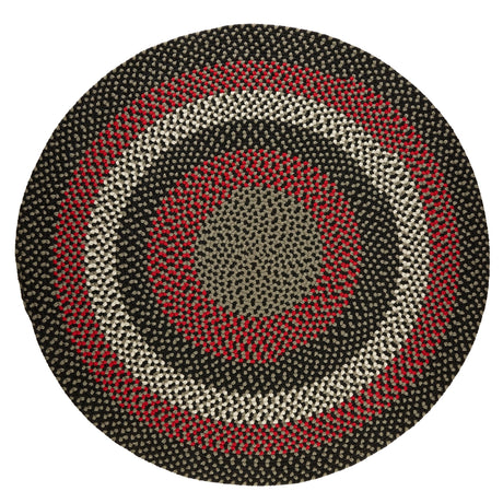 Rhody Rug Manhattan MA84 Black Satin Braided Rug - Round