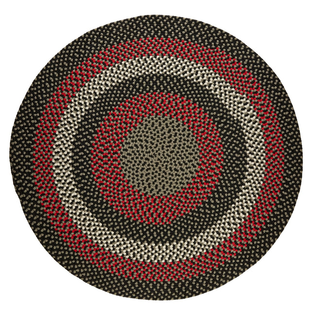 Rhody Rug Manhattan MA84 Black Satin Braided Rug - Round