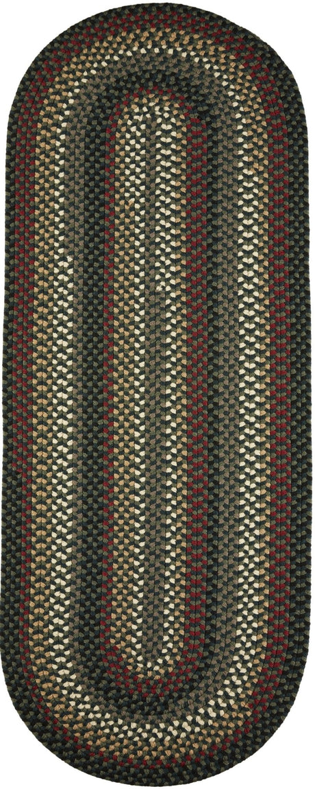 Rhody Rug Mayflower MF23 Verdant / Spruce Braided Rug - Runner
