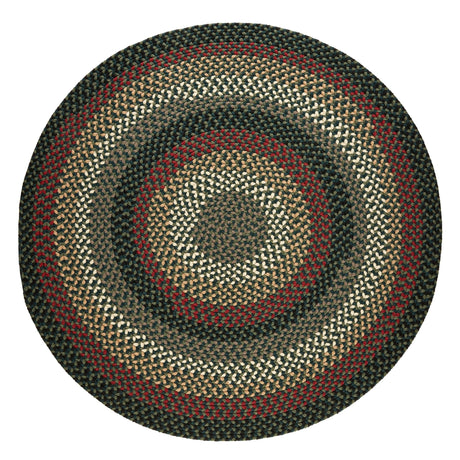 Rhody Rug Mayflower MF23 Verdant / Spruce Braided Rug - Round
