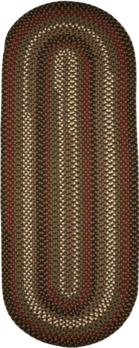 Rhody Rug Mayflower MF33 Brown Fudge Braided Rug - Runner