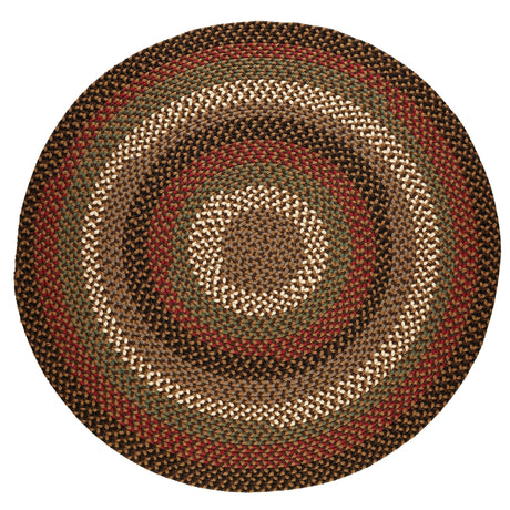 Rhody Rug Mayflower MF33 Brown Fudge Braided Rug - Round