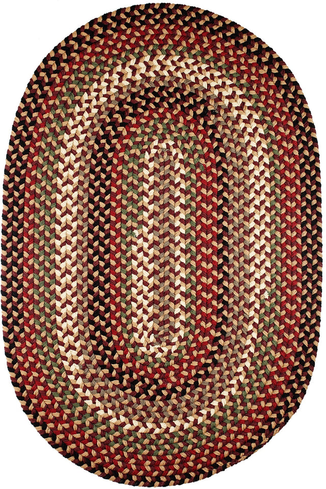 Rhody Rug Mayflower MF43 Sangria Braided Rug - Oval