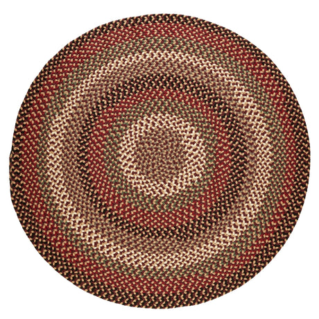 Rhody Rug Mayflower MF43 Sangria Braided Rug - Round