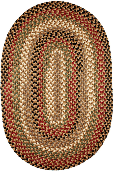 Rhody Rug Mayflower MF53 Natural Earth Braided Rug - Oval