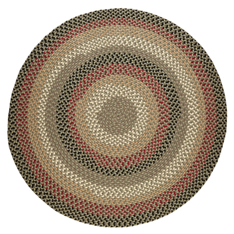 Rhody Rug Mayflower MF63 Forest Green Braided Rug - Round