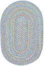 Rhody Rug Playtime PT07 Aqua Blue Braided Rug - Oval