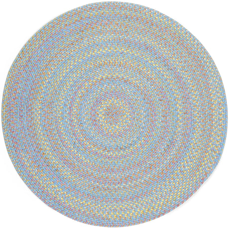 Rhody Rug Playtime PT07 Aqua Blue Braided Rug - Round