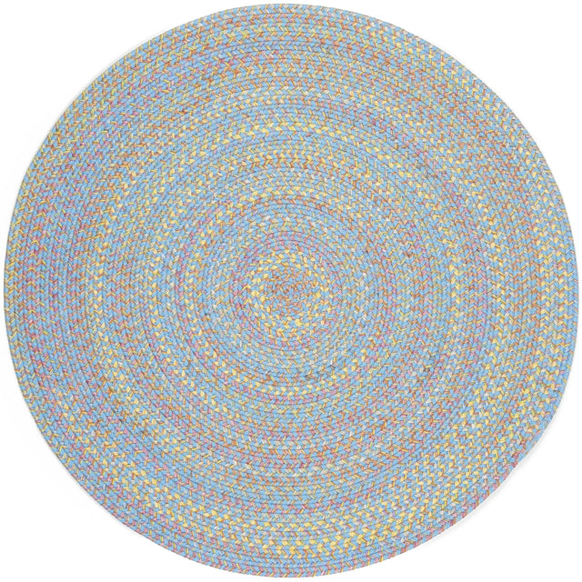 Rhody Rug Playtime PT07 Aqua Blue Braided Rug - Round