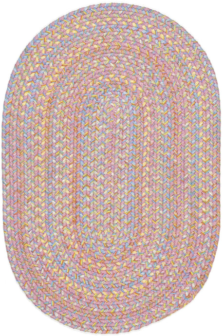 Rhody Rug Playtime PT08 Pink Braided Rug - Oval