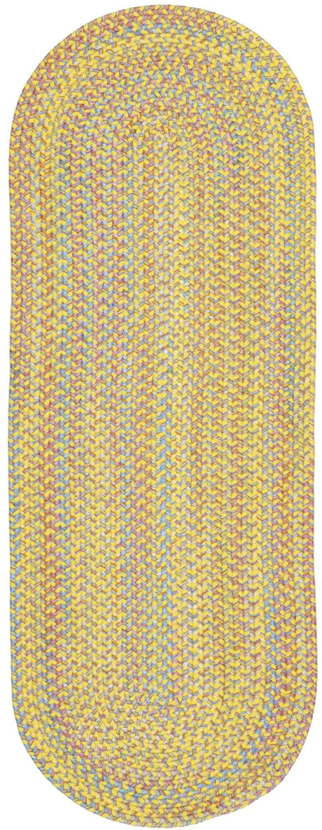 Rhody Rug Playtime PT14 Yellow Braided Rug - Runner