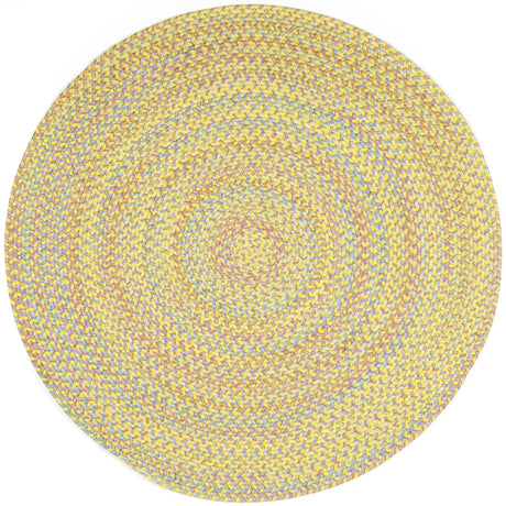 Rhody Rug Playtime PT14 Yellow Braided Rug - Round