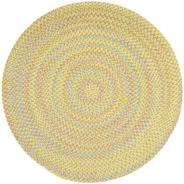 Rhody Rug Playtime PT14 Yellow Braided Rug - Round
