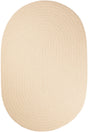 Rhody Rug Solid Poly S001 Cream Braided Rug - Oval